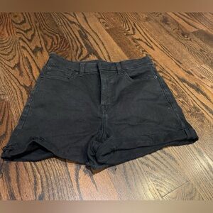 American Eagle Outfitters Curvy Hi Rise Black Jean Shorts